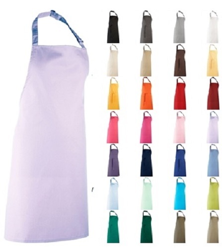 Plain polycotton bib apron - plain, in