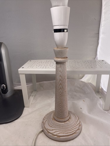 Habitat white wood table - wood, lamp