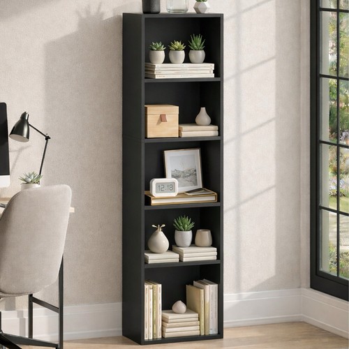 Black tier narrow bookcase - 5,