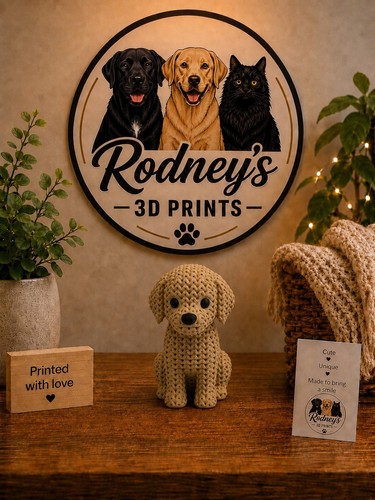 Printed labrador dog figure - printed,