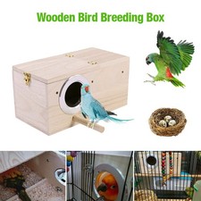 Wooden Bird Breeding Box Cage Nesting House Love For Parrot Budgie Birds Finch