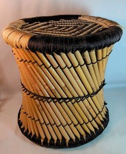 Bamboo Rattan Stool Side Table