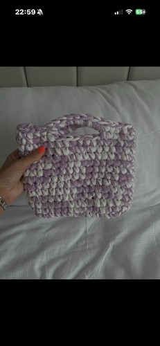 Handmade crochet mini tote - handmade,
