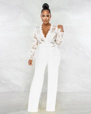 Women V-Neck Playsuits Wide