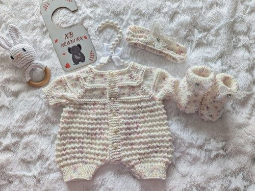 Hand knitted baby 3 piece - baby,