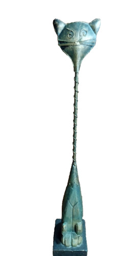 Long neck cat figurine - long,