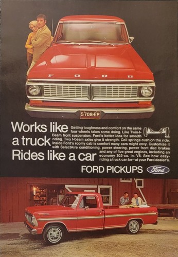 1972 red ford - ford, pickup