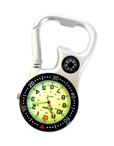 White silver clip - clip-on, carabiner