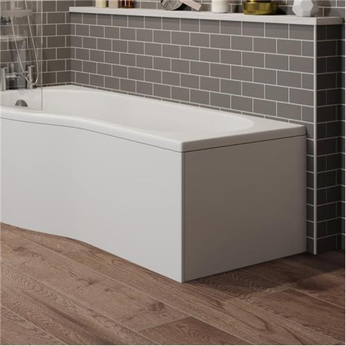 White gloss shower bath - gloss, panel