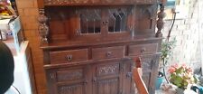 Tudor Style Old Charm Solid Oak Court Cupboard