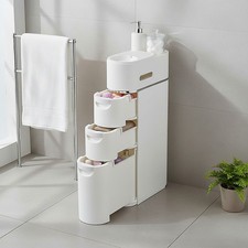White Narrow Slim Storage