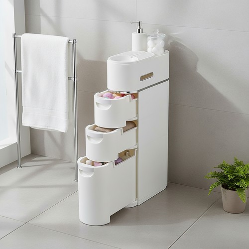 White narrow slim storage - white,