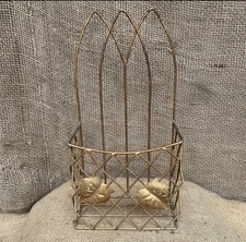 Gold Wire Wall Basket - Vintage 
