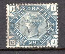 1877 slate blue telegraph - 1877, 3/-