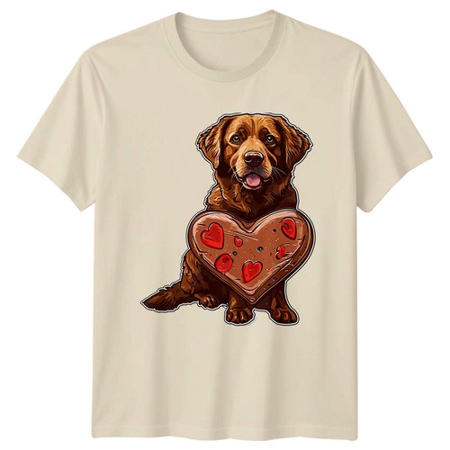 Chocolate labrador dog - chocolate, heart