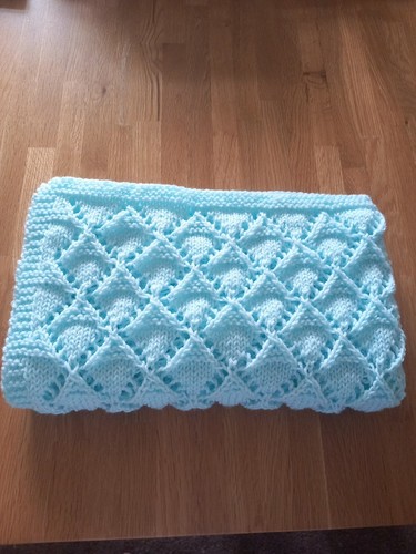 Hand knitted pale blue - hand, sparkle