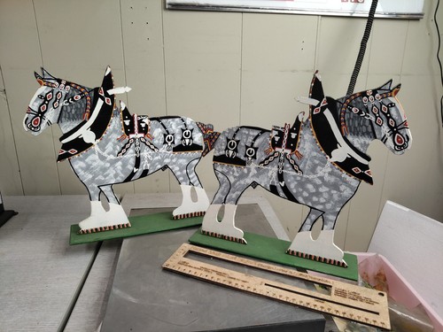 Pair rare hand painted - , heavy