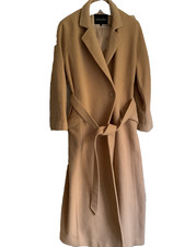 JAEGER CAMEL WOOL LONG SINGLE BREASTED COAT UK SIZE 16 READ DESCRIPTION!