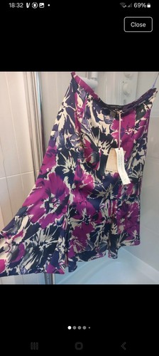 Skirt satin lined purple - , white