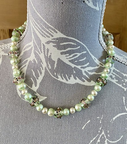 Vintage green glass painted - green,