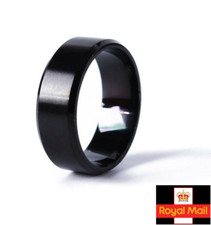 Men Black Ring 8mm Fashion Classic Stainless Steel Polished Men Women Free Bag