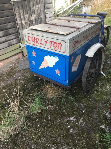 Vintage ice cream tricycle x2 - ice-cream,