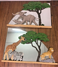 MARTHA CAREY Herd on Safari Mirror Marty Sculpture Inc 3D Elephant w/Baby