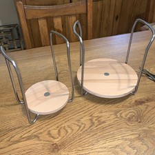 2 x IKEA Rationell Variera Adjustable Bamboo Plate Holder Organizer small large