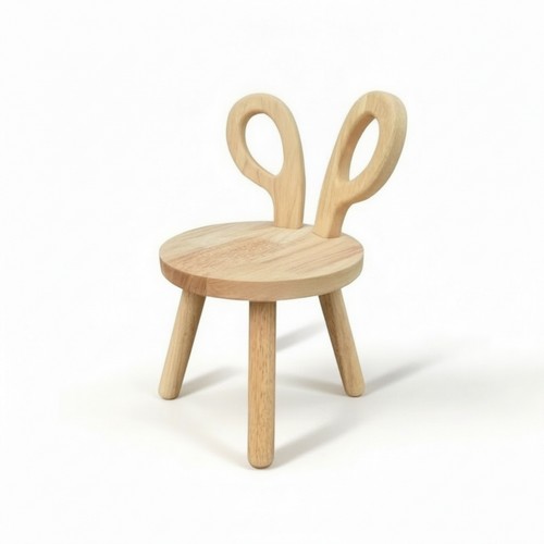 Rabbit stool solid wood kids - rabbit,