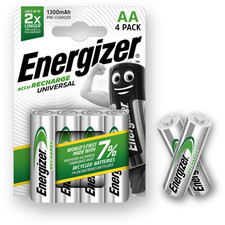 ENERGIZER AA 1300mAh Rechargeable Batteries 1.2v NiMH Universal LR6 Pre Charged