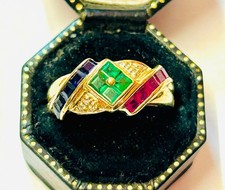 "14K Yellow Gold Emerald