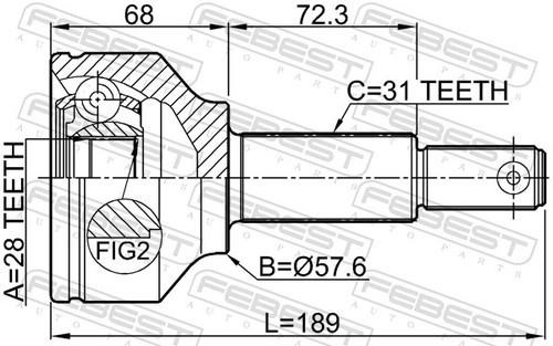 Fits febest 2110 - febest, 2110-ttf