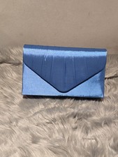 Blue Satin Clutch Bag Wedding