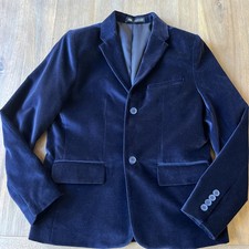 New Zara Boys 11/12 Velvet Holiday Blazer/ sport Coat Dark Blue Jacket