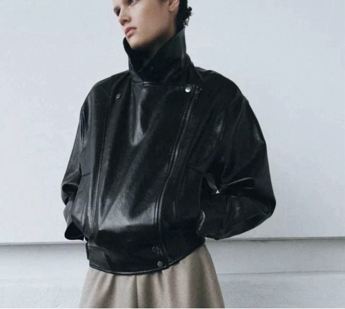 Zara faux leather biker - zara,