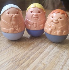 Vintage Weebles Figures x 3