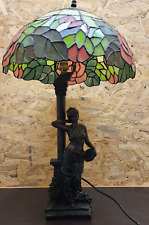 Tiffany style bedside cabinet figural lamp large 64cm