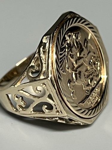 9ct gold george dragon - gold, medal