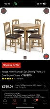 Oak Dining Chair Set Two Solid Chairs