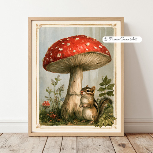 Mushroom wall art vintage - mushroom, art,