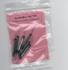6x Large Magnetic Reed Switch - Approx 28mm x 4mm - Normally Open - NOS Glass