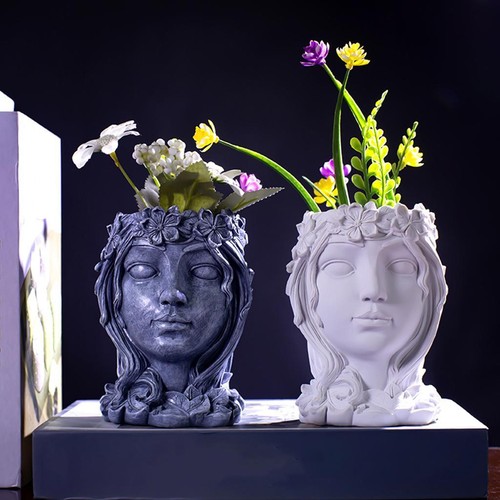 Retro resin goddess - face, head