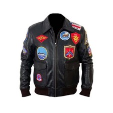 Mens Biker Top Gun Black