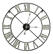 Loft Antique Style Distressed Contemporary Skeleton Metal Wall Clock 60cm