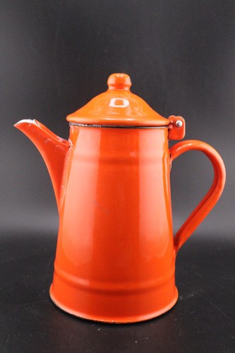 Vintage orange enamel - orange, /