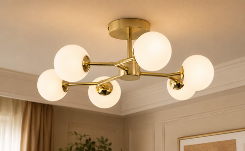 Brass molecular ceiling light - brass,