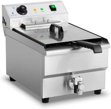 Royal Catering Commercial Deep Fat Fryer with Drain Tap Cold Zone 16L 6000W
