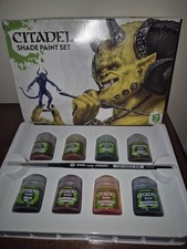 Citadel Shade Paint Set Warhammer 40k washes brush for miniatures good condition
