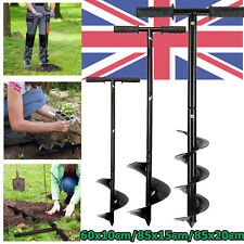 Auger Manual Hand Drill Digger Earth Auger Diameter 4" 6" 8" Post Hole Fence UK