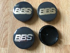 4x BBS Wheel Centre Cap Alloy Center Caps 56mm 5.6cm Black/Silver Carbon Fiber